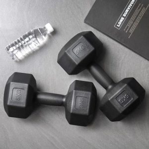 Home 코멧 스포츠 육각 덤벨 아령 블랙, 5kg, 2개