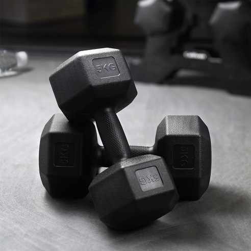 3 코멧 스포츠 육각 덤벨 아령 블랙, 5kg, 2개 - 이미지 2