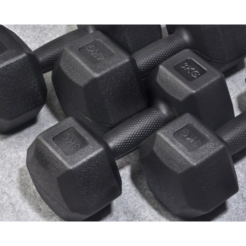 4 코멧 스포츠 육각 덤벨 아령 블랙, 5kg, 2개 - 이미지 3